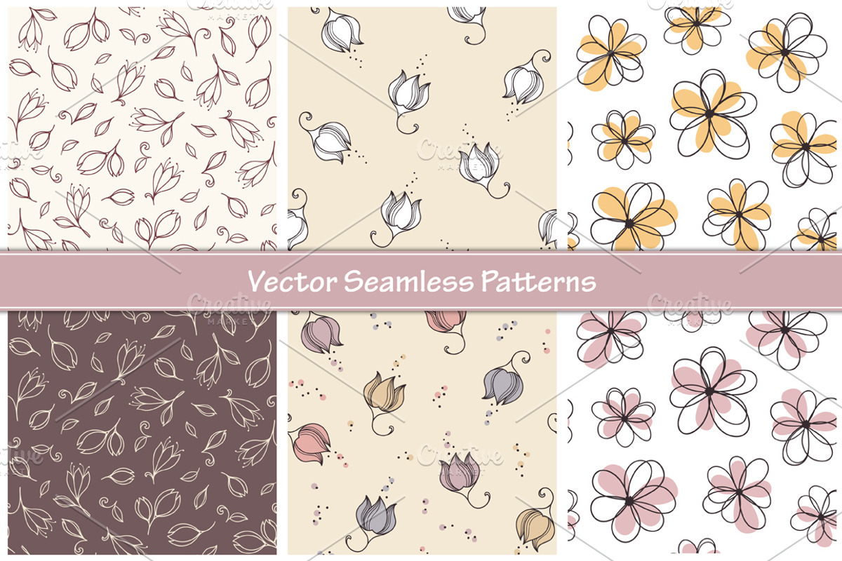 Hand drawn Vector Floral set, a Background Graphic by InkySplash (Photo 4 of 5)
