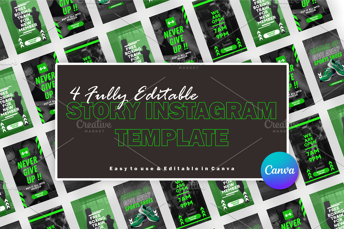 Gym Instagram Template - Canva, a Social Media Template by Null Stuido (Photo 2 of 3)