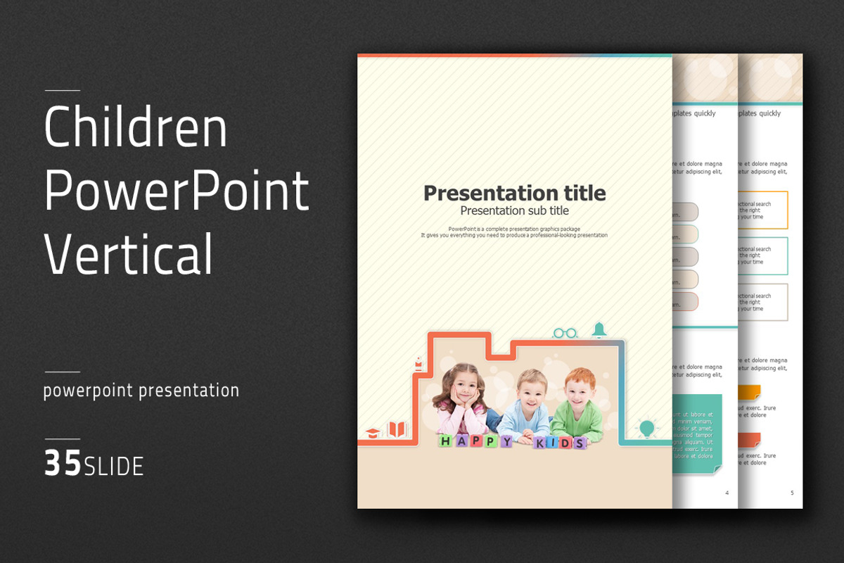 Children PowerPoint Vertical, a Presentation Template by GoodPello
