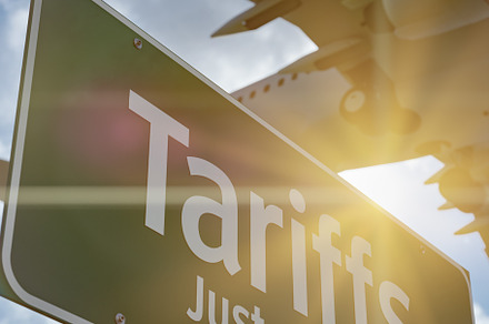 Tariffs Just Ahead Green Road Sign