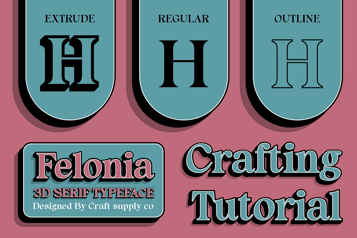 Felonia 3D, a Serif Font by Craft Supply Co. (Photo 2 of 8)