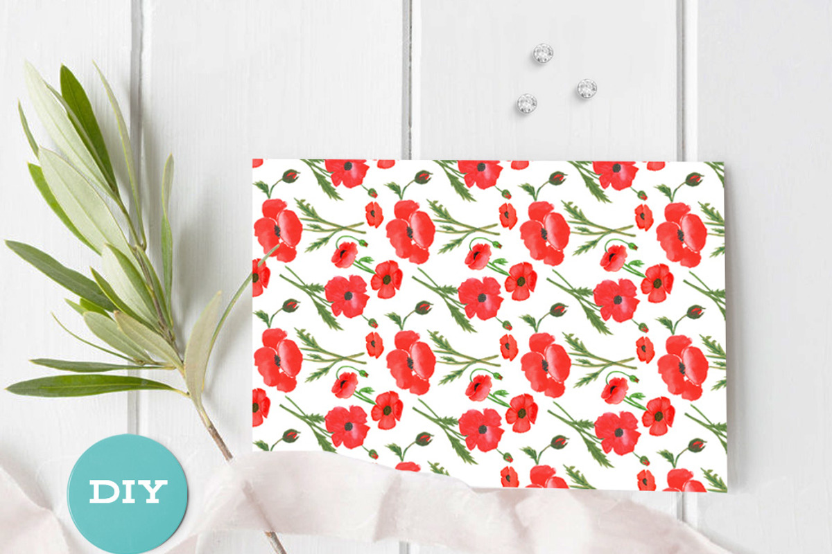Poppy Flower Watercolor Wedding Set, an Invitation Template by Love Design (Photo 13 of 14)