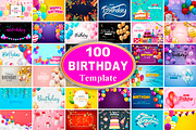 Happy Birthday Template Bundle, a Design Template by Digital Studio (Thumbnail 1 of 4)