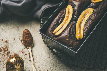 Chocolate banana cake with cinnamon stock photo containing food and fresh, a Food & Drink Photo by Foxys