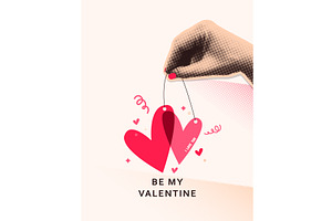 Valentines day greeting banner, an Illustration by Zaie