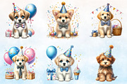 Watercolor Puppies Party Sublimation, a Seasonal Illustration by Rose Art (Thumbnail 2 of 7)