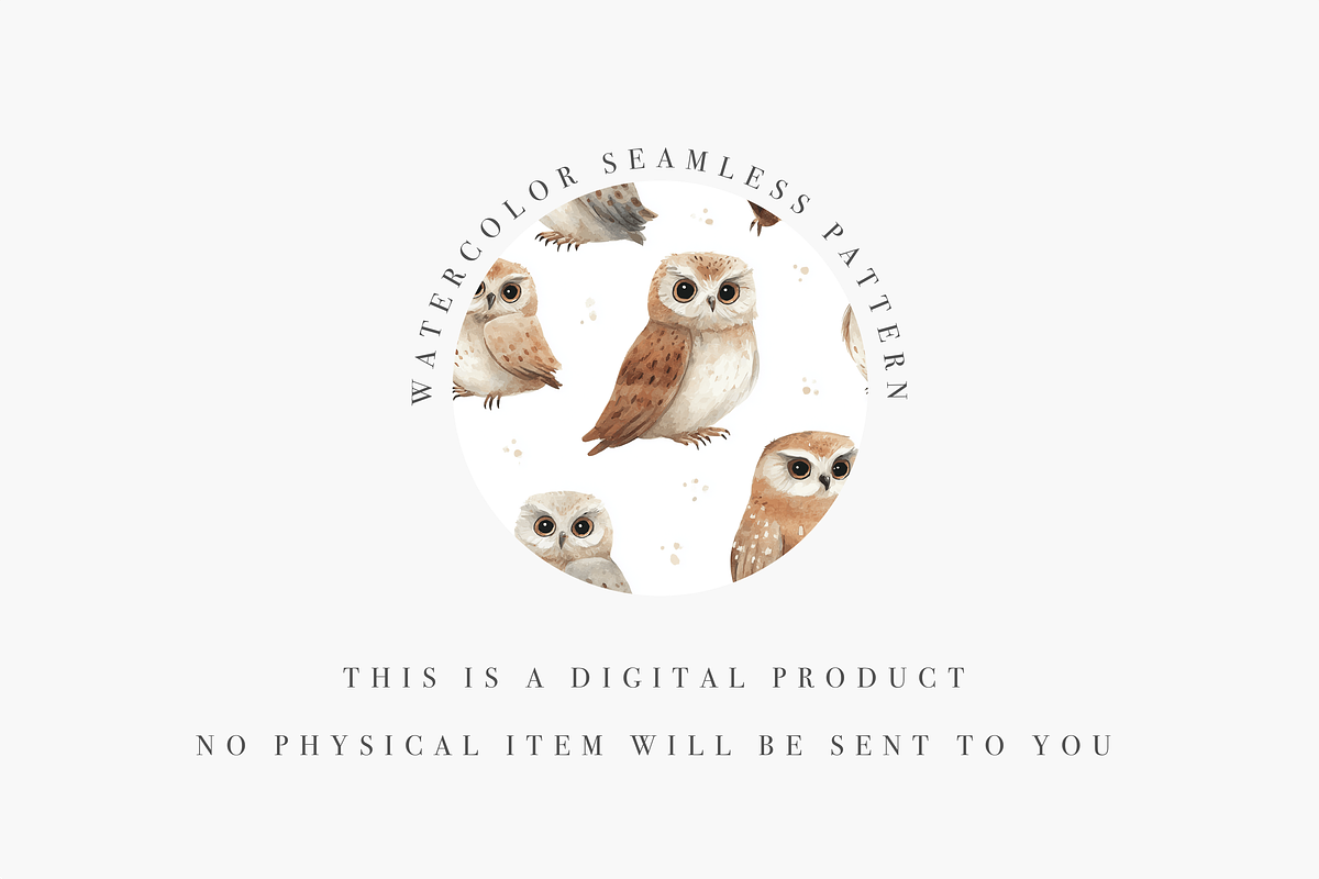 Owl Seamless Pattern, a Decorative Illustration by Pati Charm Studio (Photo 3 of 7)