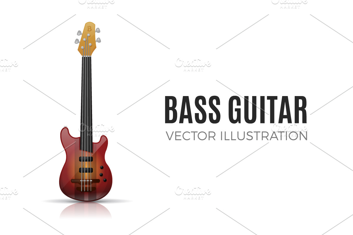 Electric Bass Guitar, a Person Illustration by Vector Kitchen by Zoljo