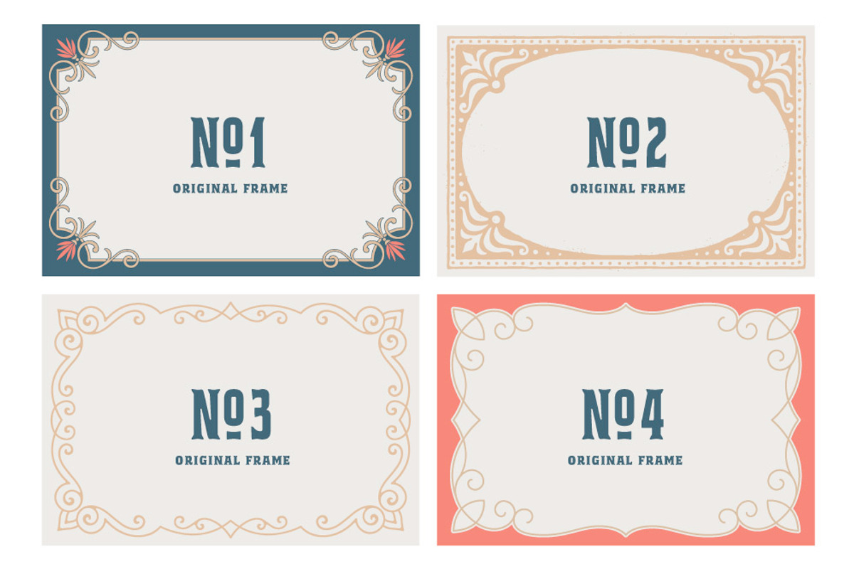 Bourbon House font + Vintage Frames, a Serif Font by Andrey Sharonov (Photo 12 of 12)