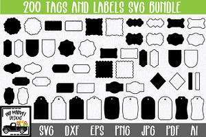 200 Tags and Labels SVG Bundle