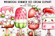 Whimsical Summer Ice-Cream Clipart, an Illustration by CreationArt (Thumbnail 1 of 10)