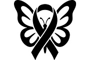 Breast Cancer Ribbon with Butterfly, a Seasonal Illustration by balal (Thumbnail 7 of 17)