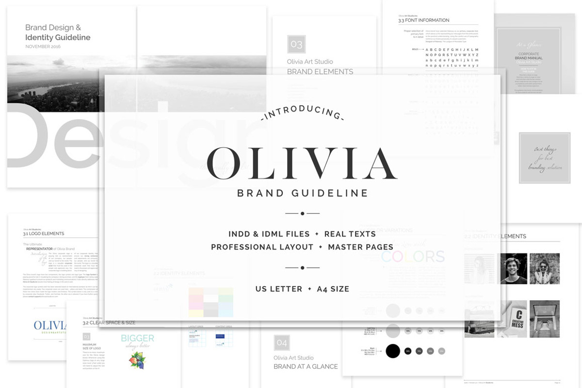 OLIVIA Brand Guideline, a Brochure Template by Typography Prime (Photo 1 of 8)