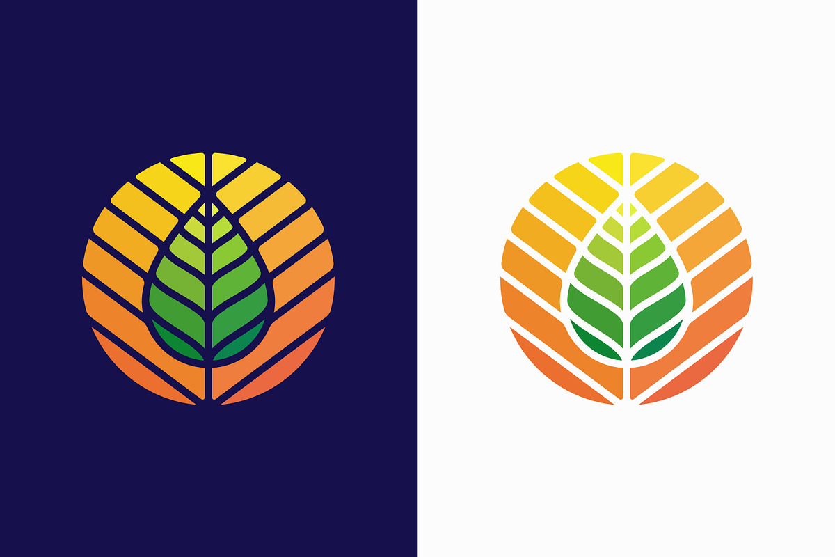 Leaf and Sun Symbol Nature Logo, a Branding & Logo Template by Signatoro