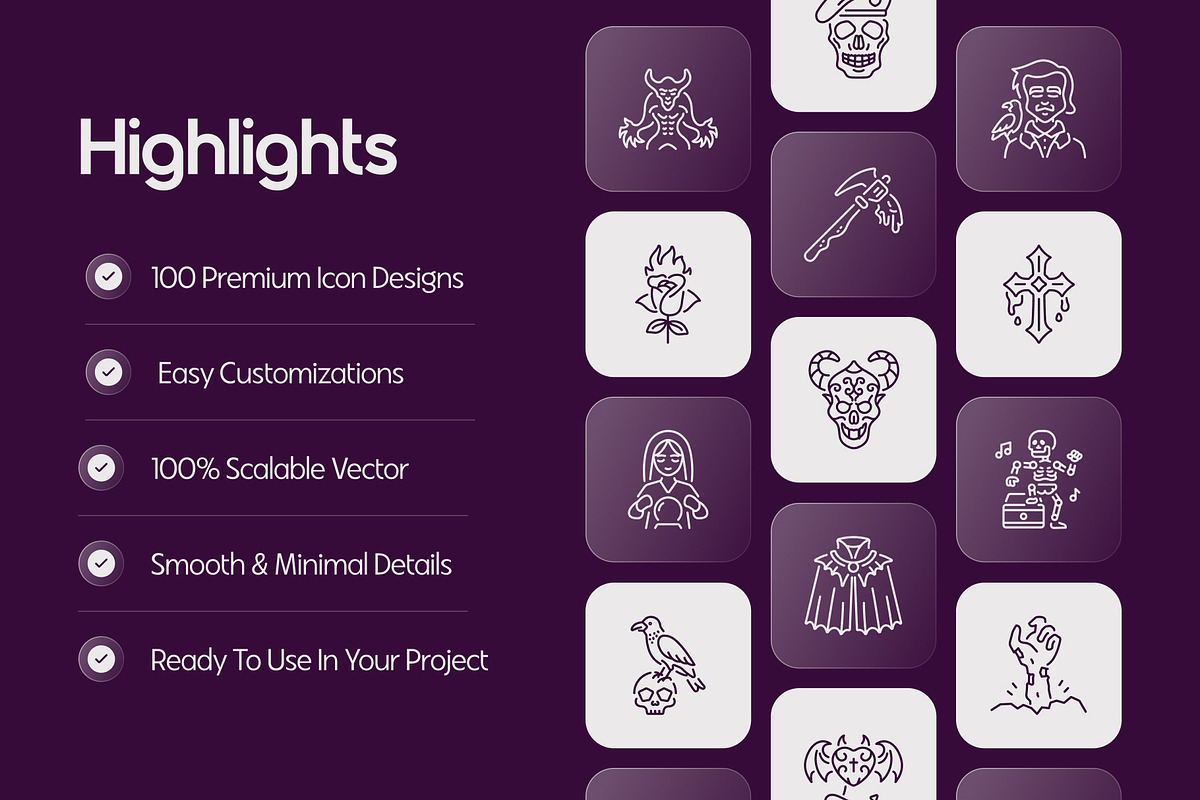 Goth Icons Collection, an Outline Icon by Prosymbols (Photo 2 of 7)