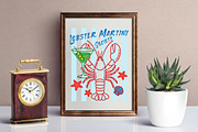 Summer Lobster Martini Society PNG, an Illustration by Canvas Craft (Thumbnail 3 of 6)