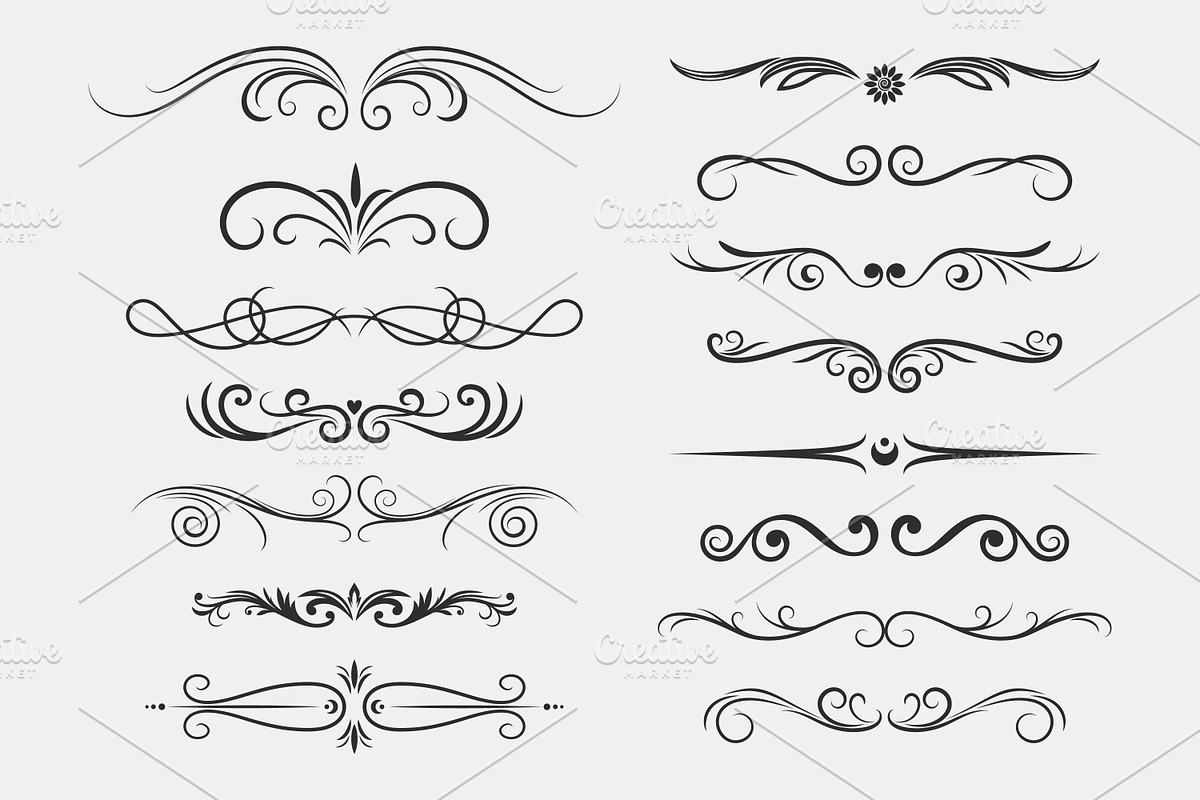 Elegant Flourishes Set, a Decorative Illustration by Gomolach (Photo 2 of 3)