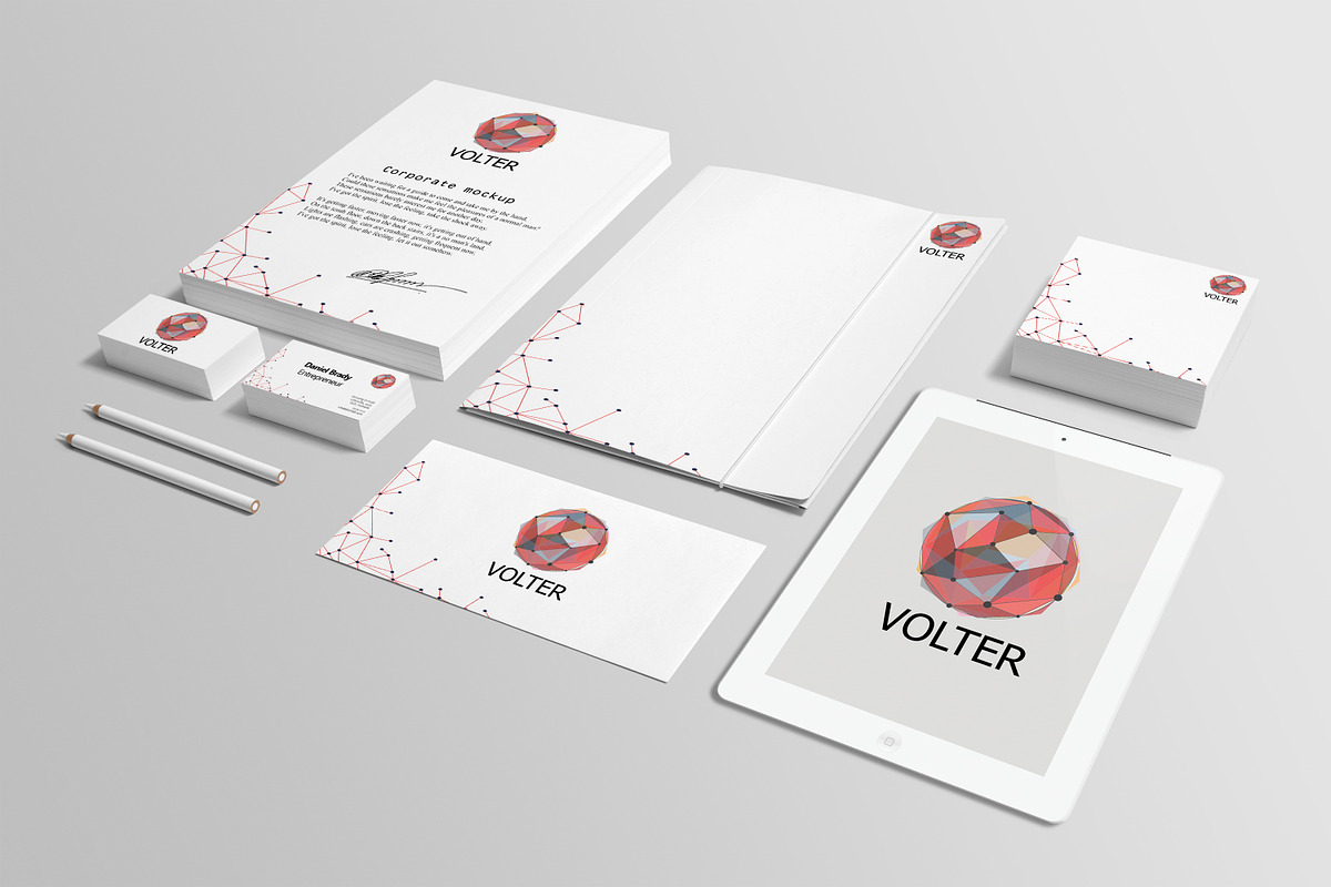 VOLTER corporate branding mock-up, a Books & Magazine Mockup by LINEARstudio (Photo 3 of 3)