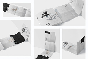 Roll-Fold Brochure Mockup - Square