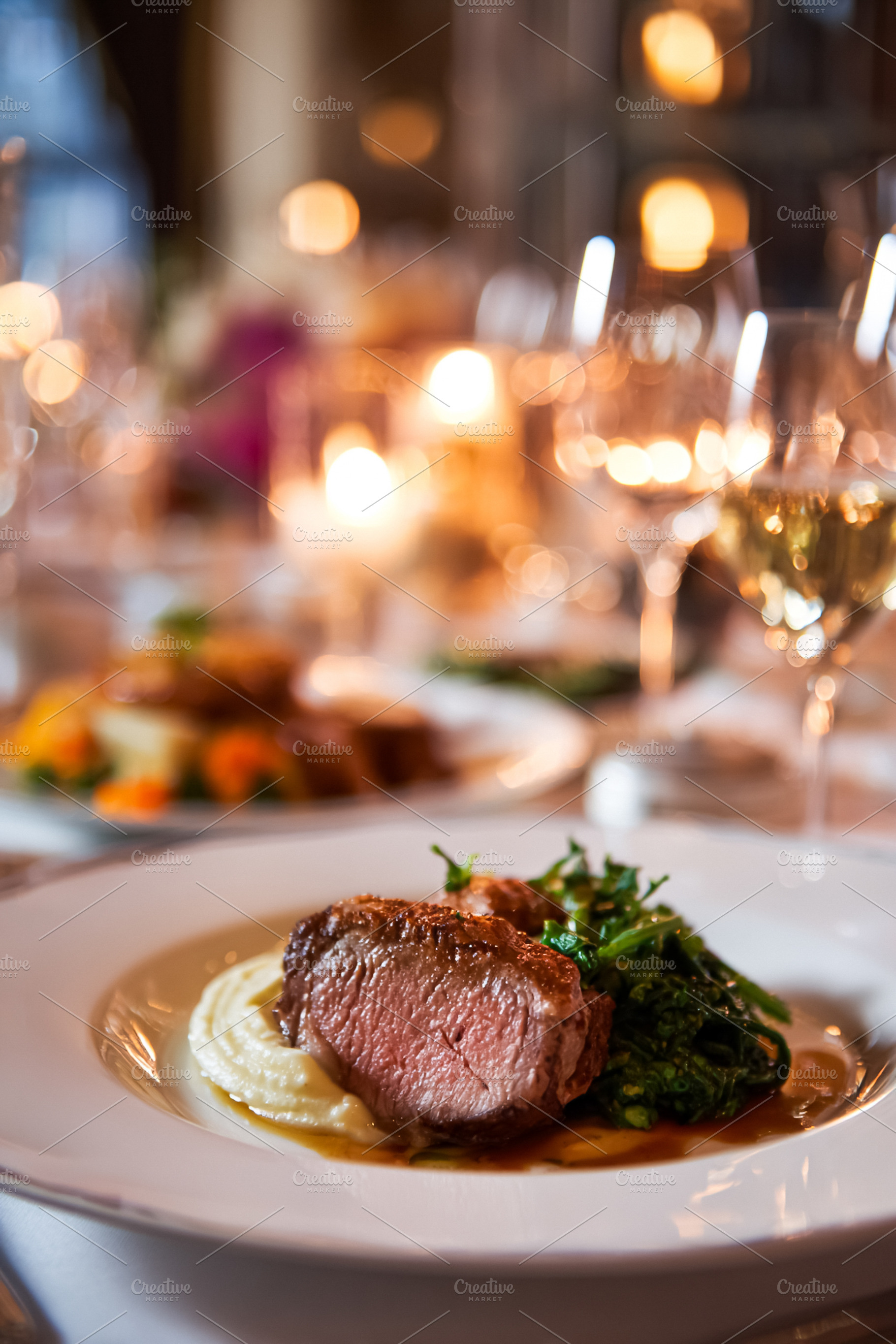 Elegant fine dining experience in a luxury restaurant with a per, a Food & Drink Photo by Studio ANNA