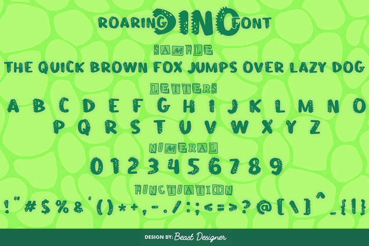 Roaring Dino, a Font by Beast Designer (Photo 2 of 2)