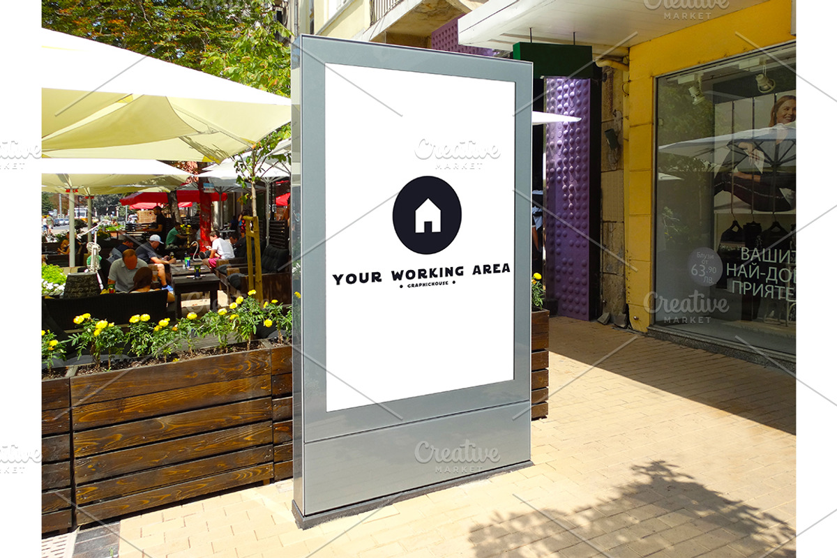 Street Billboard Mockup, a Household Mockup by graphichouse