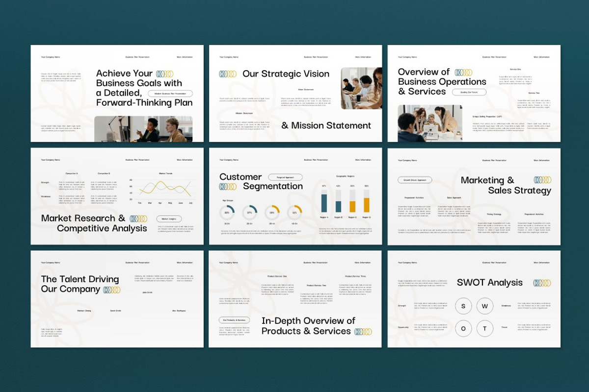 Cream Yellow Business Plan Keynote, a Presentation Template by graphicook (Photo 2 of 4)