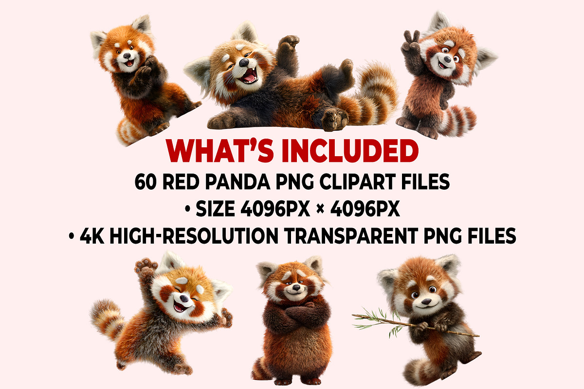 Red Panda PNG Clipart Bundle, a Graphic by M9 Design (Photo 10 of 10)