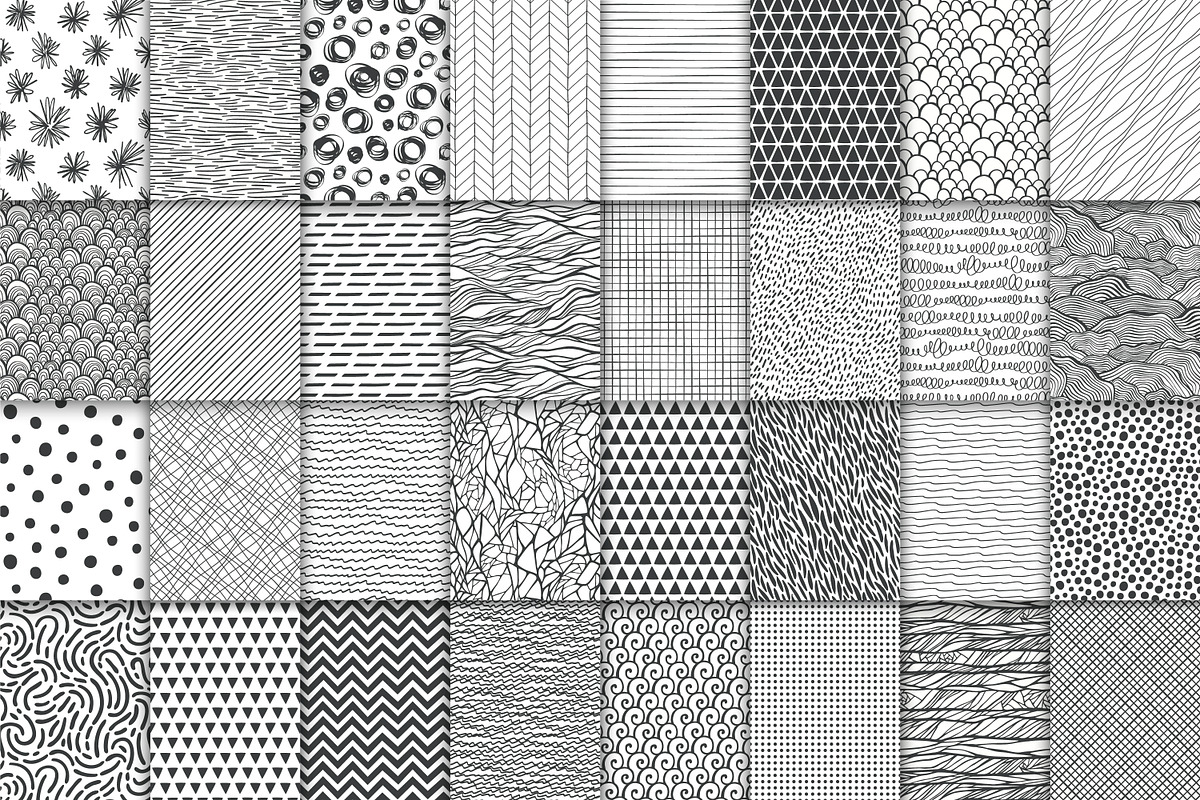 32 monochrome seamless patterns set, a Pattern Graphic by IreneArt illustrations (Photo 2 of 2)