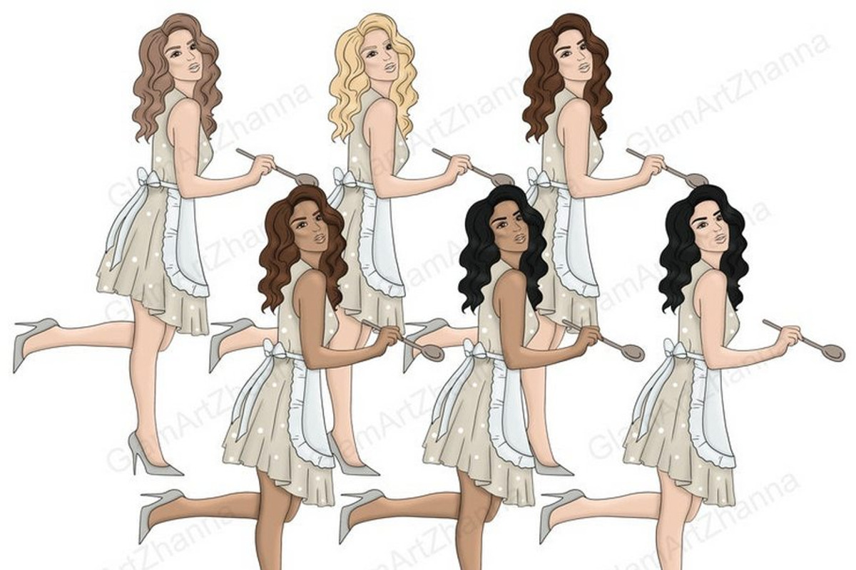 Giving Thanks Girls Clipart, a Person Illustration by GlamArtZhanna (Photo 2 of 4)