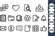 Minimal Outline UI Icon Set, an Illustration by designvectx (Thumbnail 1 of 3)