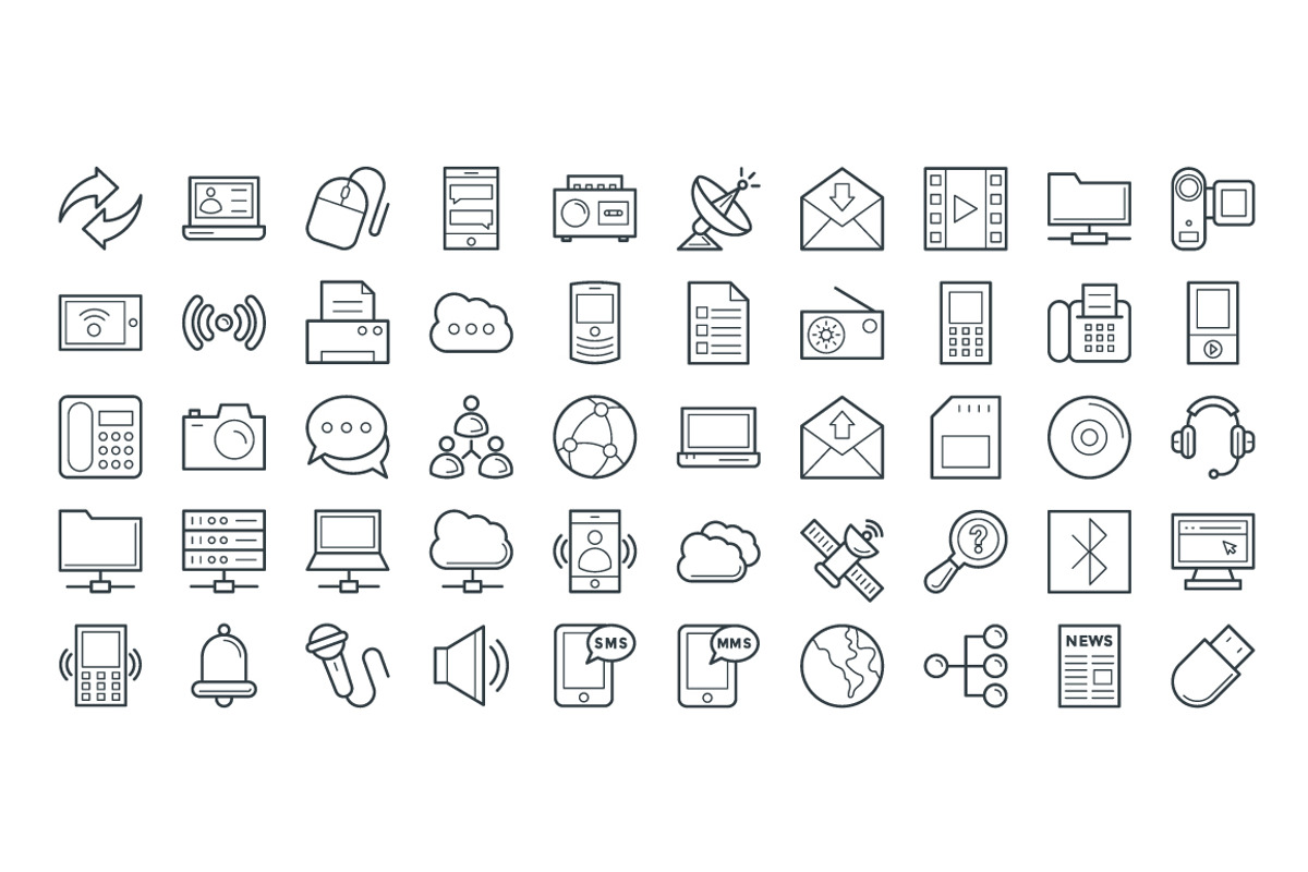 125 Communication Vector Icons, an Outline Icon by Vectors Market (Photo 3 of 3)