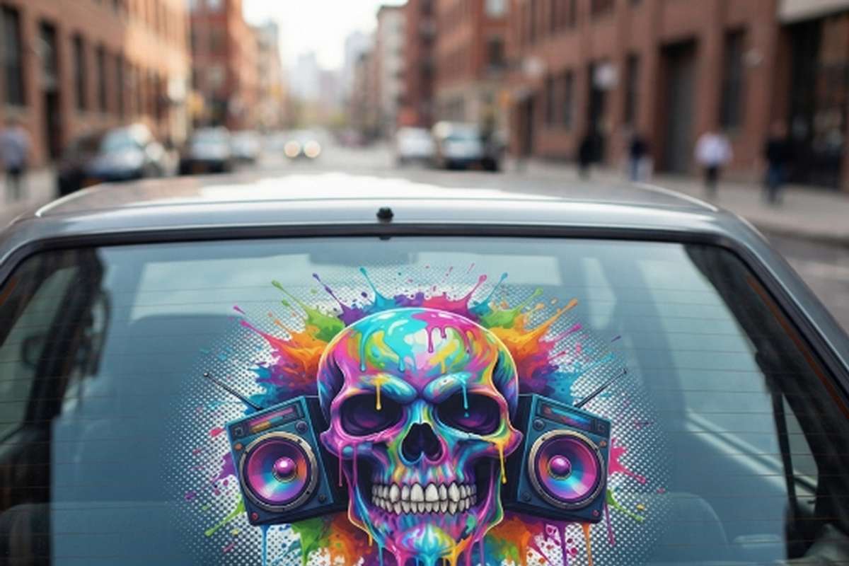 Neon Boombox Skull Splash Art, a Shirt Mockup by Vector Stall (Photo 14 of 15)