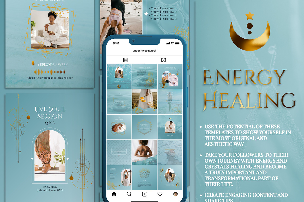 Spiritual Instagram Posts | Reiki, a Social Media Template by Under My Cozy Roof (Photo 6 of 11)