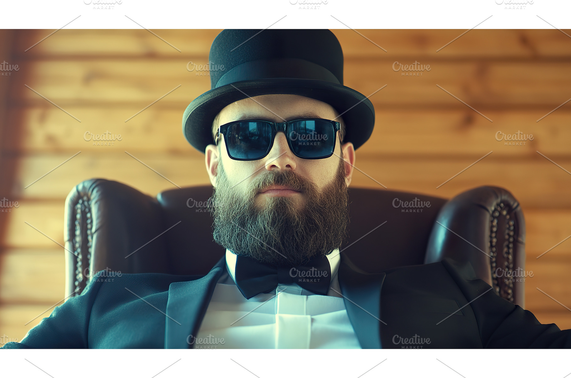 Bearded Man in Top Hat and, a Person Photo by Lermont51