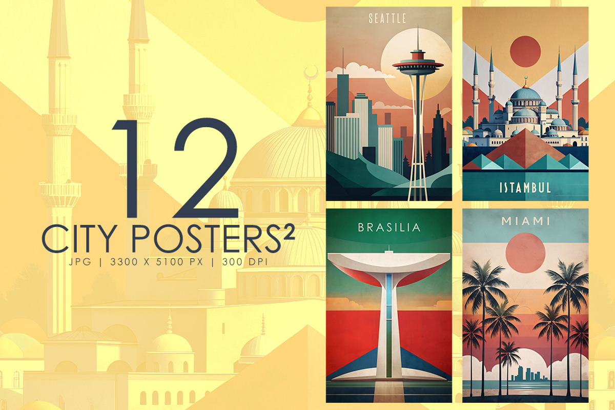 City Posters - 02, a Decorative Illustration by Digital Art Creations (Photo 3 of 8)