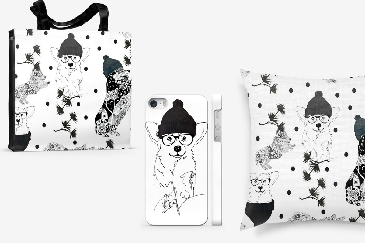 Dog black and white, an Illustration by JuliaFast (Photo 2 of 4)