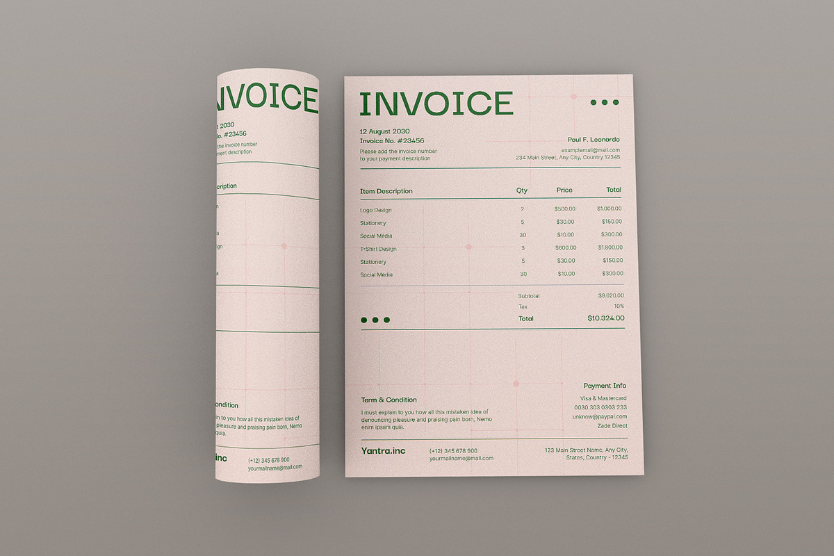 Simple Invoice, a Stationery Template by Neermana (Photo 4 of 4)