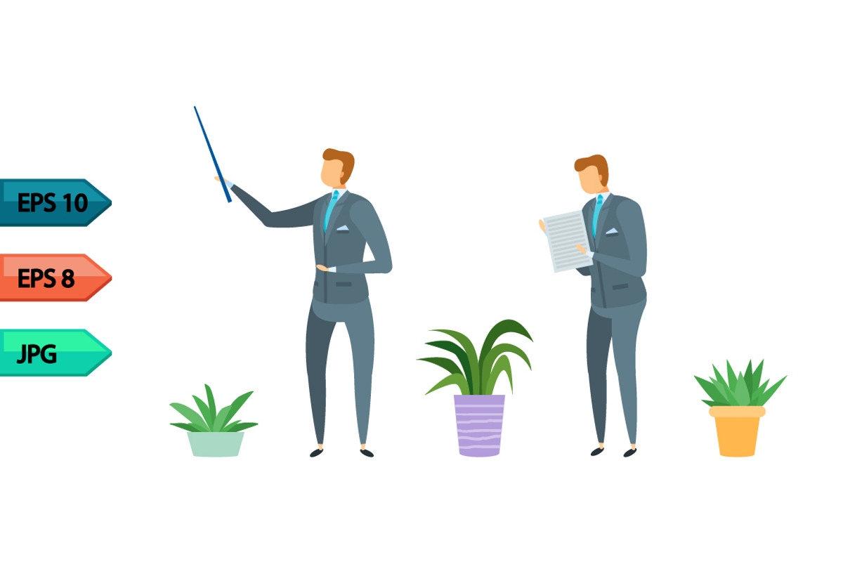 Vector business character poses set, an Object Graphic by julia_musdotter (Photo 11 of 11)