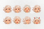 Blond girl  emotions. Avatar. Vector, a Person Illustration by VaraNa Art (Thumbnail 5 of 7)