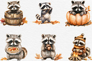 Autumn Raccoons Clipart, an Illustration by Black Bird Studio (Thumbnail 2 of 6)