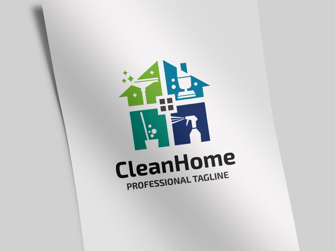 Clean Home Logo, a Branding & Logo Template by Design_Planet