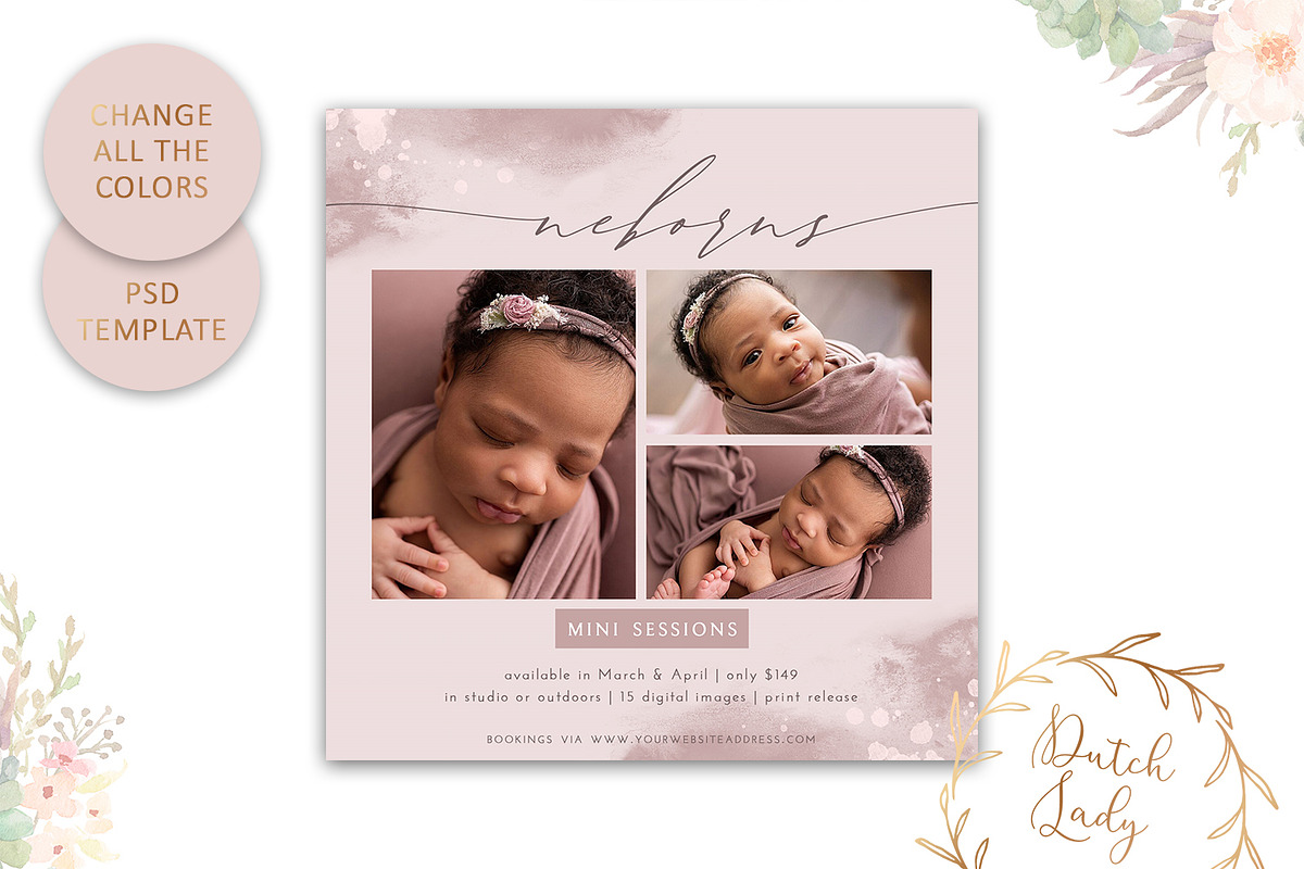 PSD Photo Session Card Template #52, a Card Template by The Dutch Lady ...