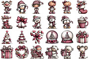 Cute Cartoon-Christmas Clipart Png, an Animal Illustration by Sublimation Artist (Thumbnail 2 of 6)