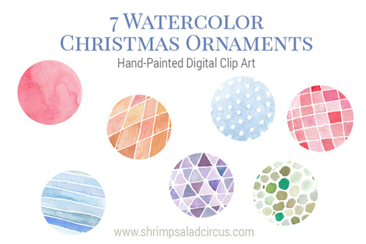 Watercolor Christmas Ornaments, an Illustration by Shrimp Salad Circus (Photo 1 of 4)