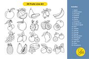 Fruitful Clipart - Lineart Set, a Food Illustration by shielscreations (Thumbnail 3 of 4)