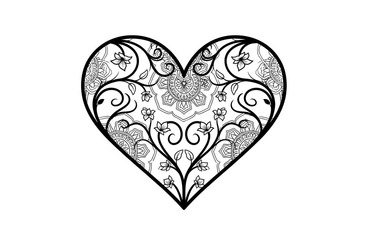 Ornamental Heart Silhouette Bundle, an Illustration by jahid234 (Photo 27 of 31)