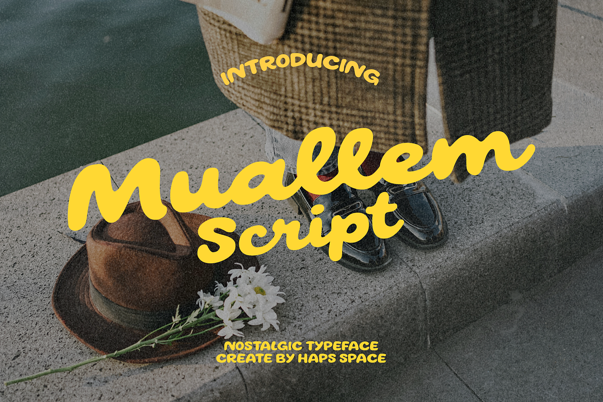 Muallem Script Bold Nostalgic, a Handwritten Font by Haps Space (Photo 1 of 10)