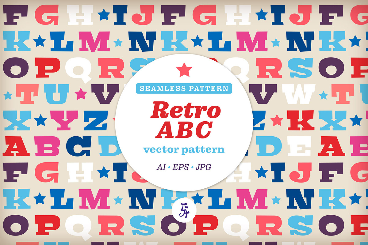 4 Retro Seamless Vector Pattern, a Pattern Graphic by Pia Kolle (Photo 11 of 14)