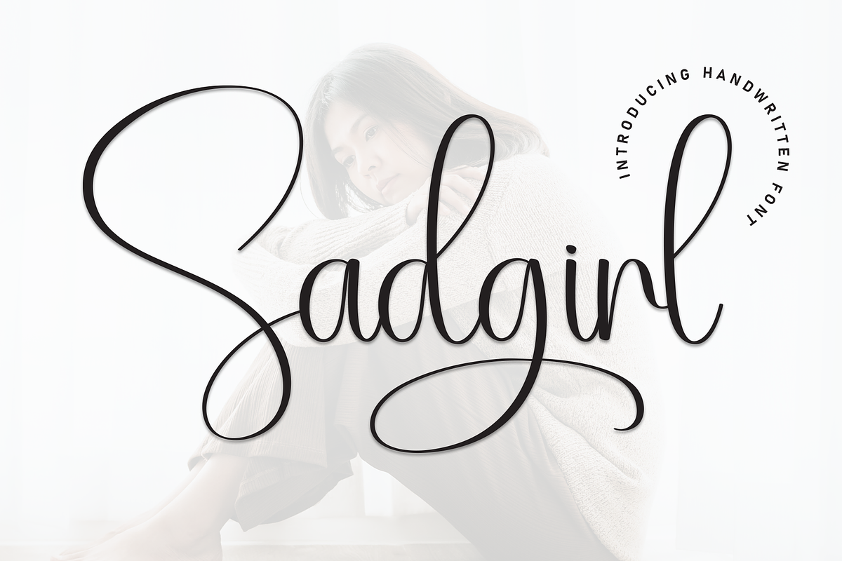 Sadgirl | Script Font, a Handwritten Font by Scratchones (Photo 1 of 9)